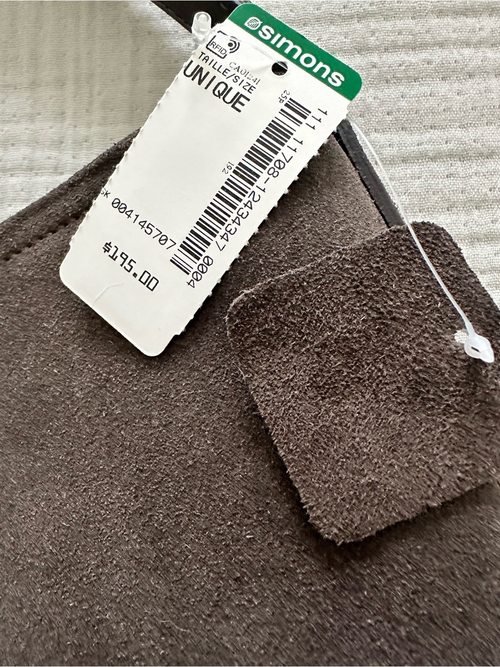 Simons Dark Brown Suede Shoulder Bag - Picture 3 of 5